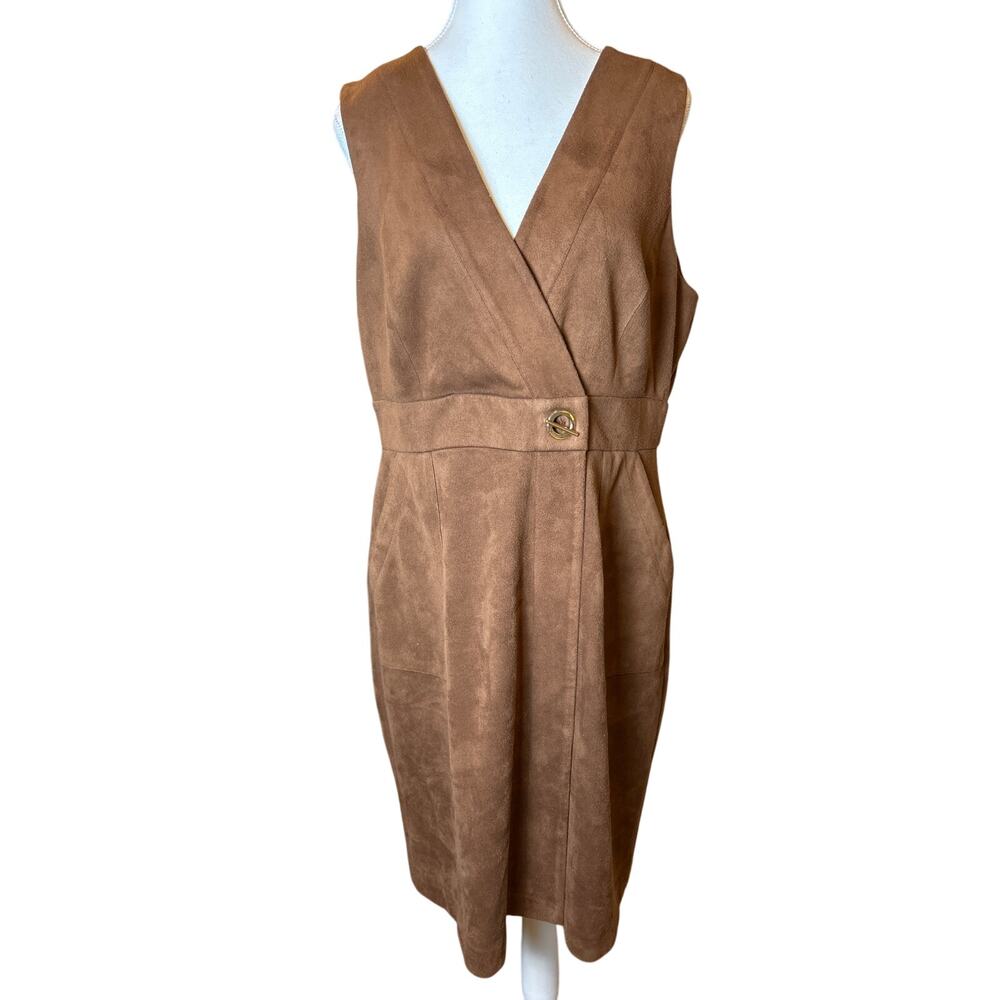 Antonio Milani | Brown Faux Suede Sleeveless Dress | 12